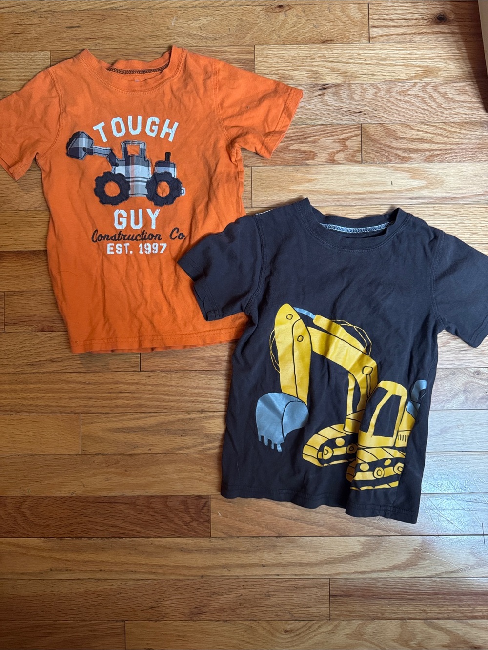 Carter's Orange & Black Construction Excavator Tee Set